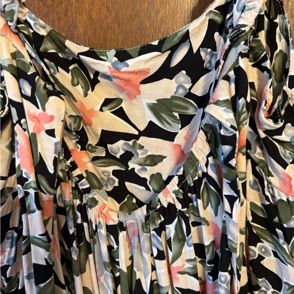 Sage Floral Adorable Jumpsuit with Green and Pink Patterns